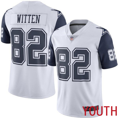 Youth Dallas Cowboys Limited White Jason Witten #82 Rush Vapor Untouchable NFL Jersey->youth nfl jersey->Youth Jersey